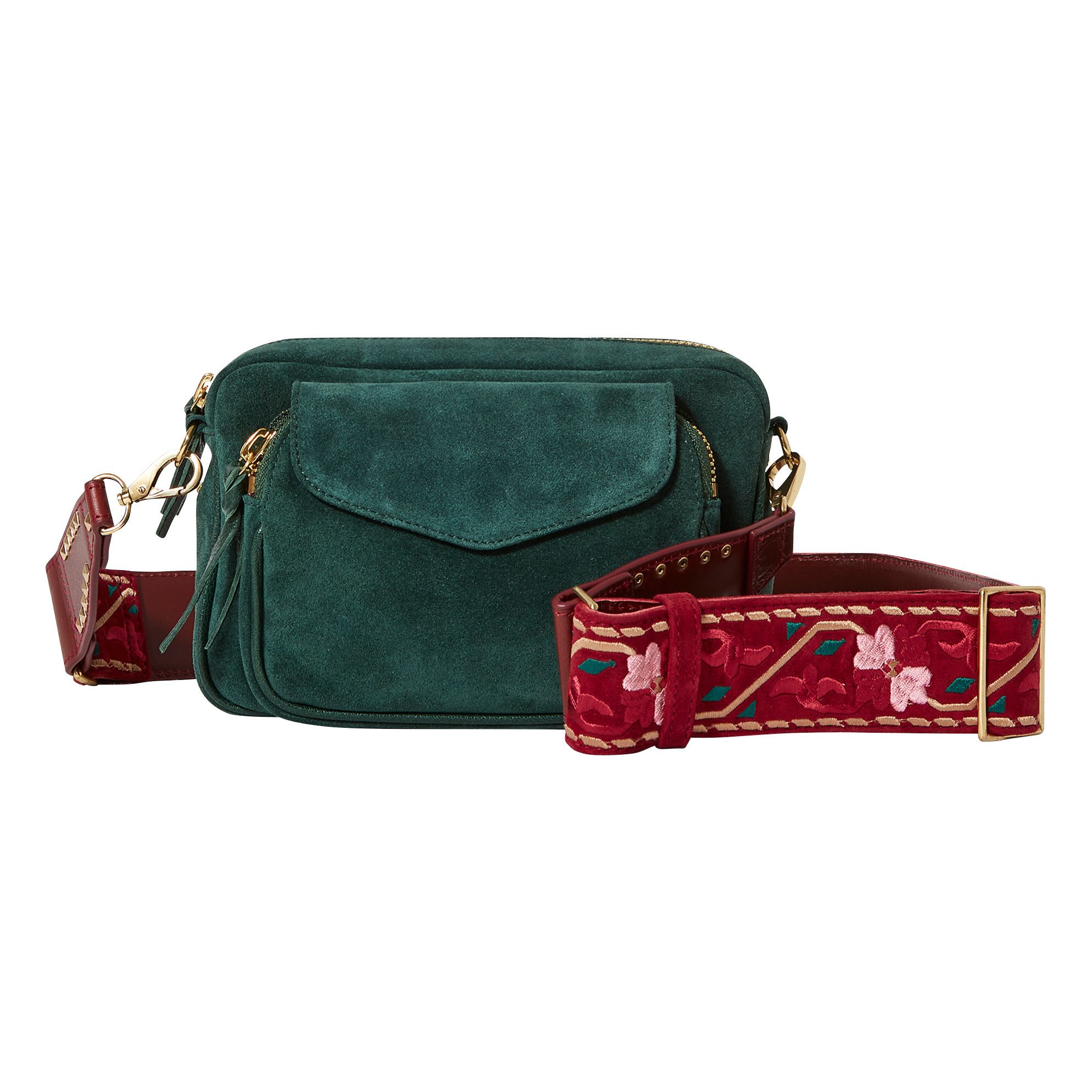 Claris Virot - Sac Suede Charly - Femme - Vert forêt