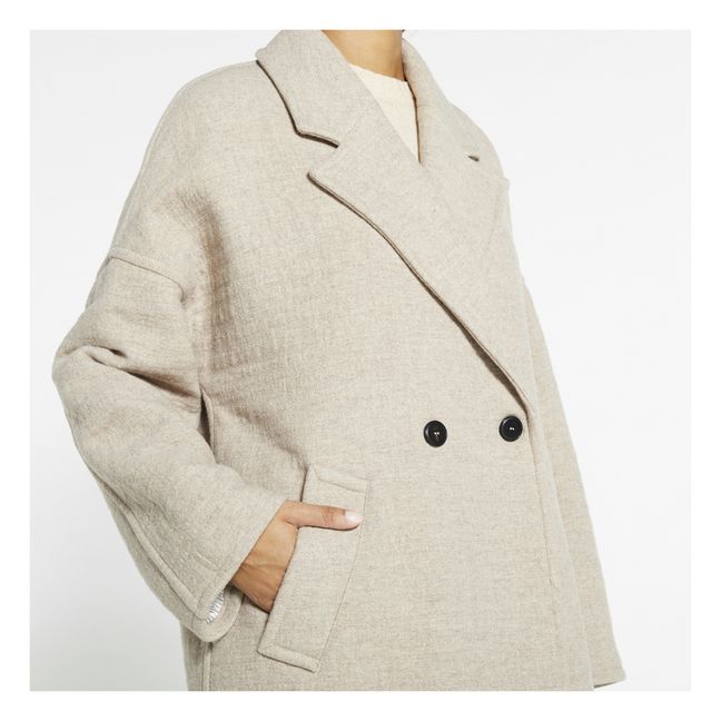 Textured Wool Oversize Coat  Heather beige