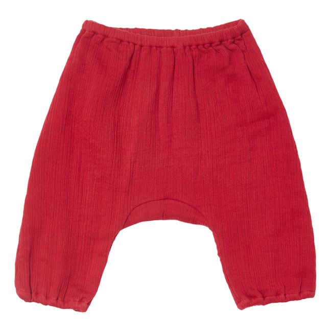 Pantalón sarouel de gasa de algodón Faraday Rojo