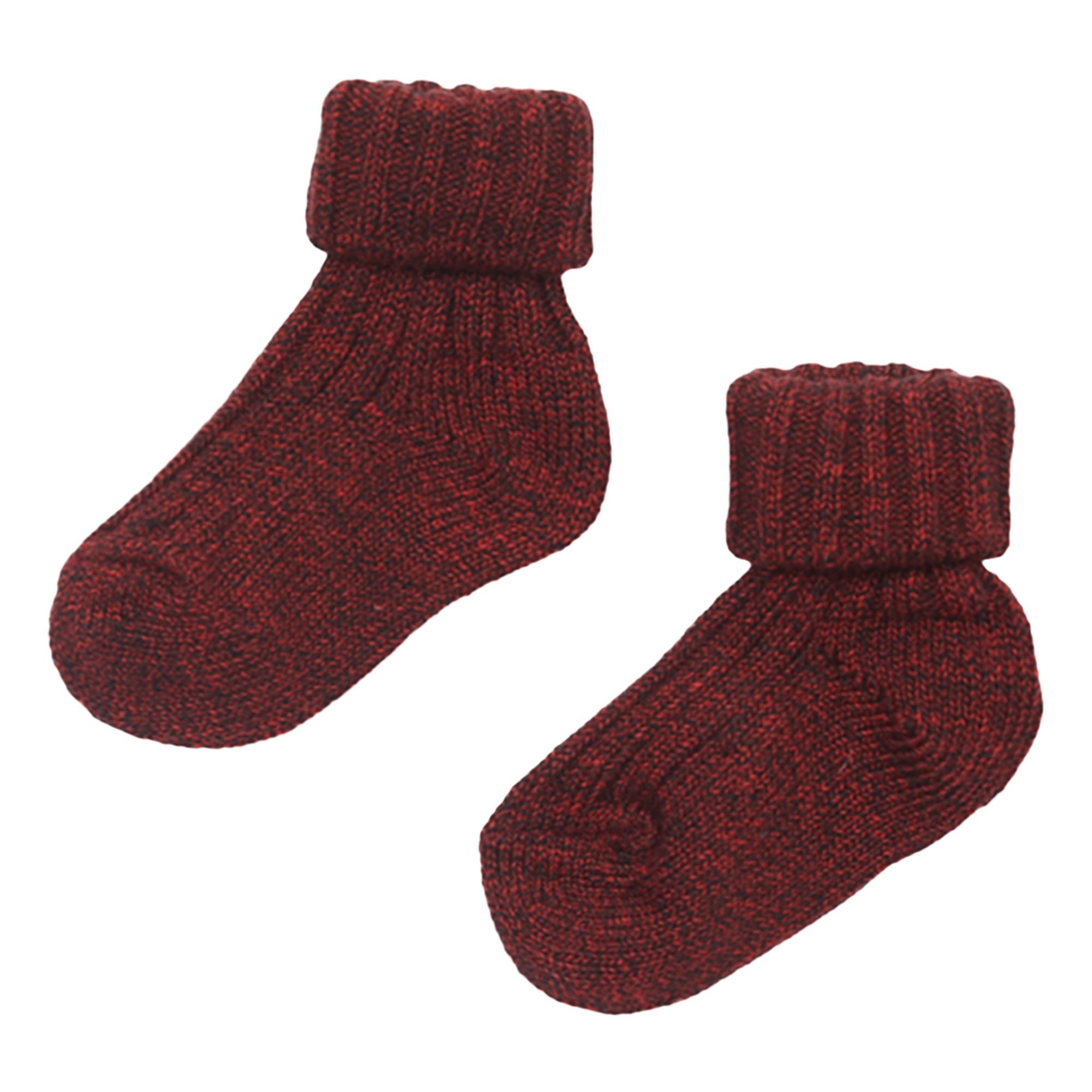Caramel - Chaussettes Côtelées - Fille - Bordeaux