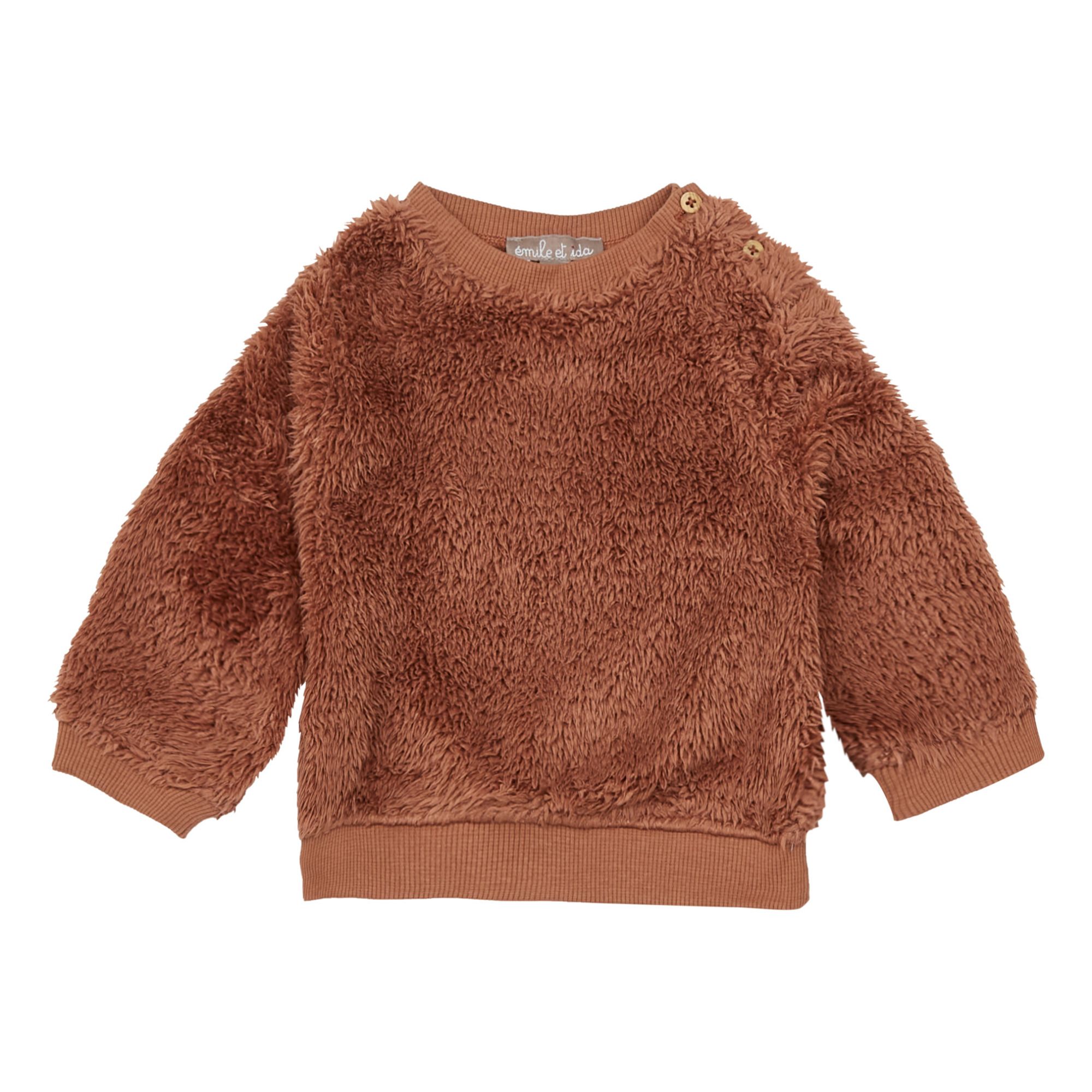 Emile et Ida - Sweat Façon Fourrure - Fille - Caramel