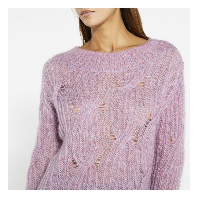 Zopfpullover Mohair | Rosa