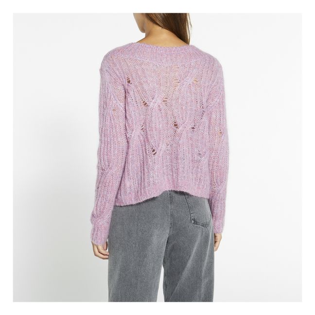 Zopfpullover Mohair | Rosa