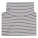 Soft Recycled Cotton Striped Turtleneck Light grey- Miniature produit n°1