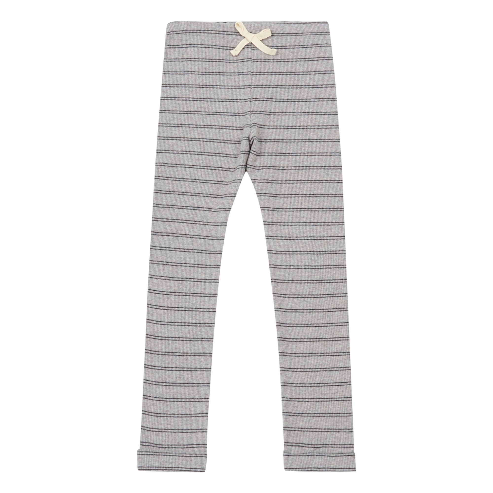 Buho - Legging Coton Recyclé Rayé - Fille - Gris clair