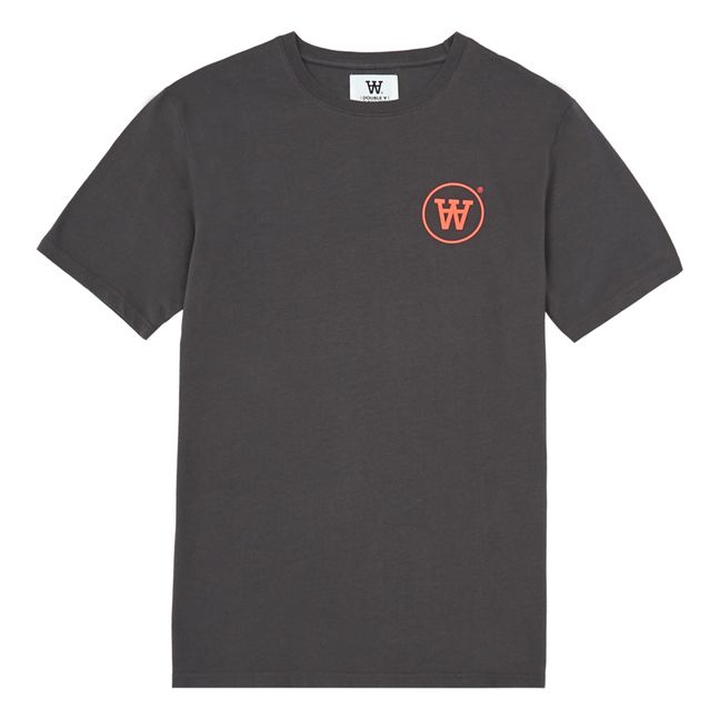 T-shirt, modello: Ace, con logo, in cotone bio - Collezione Adulti - Grigio scuro
