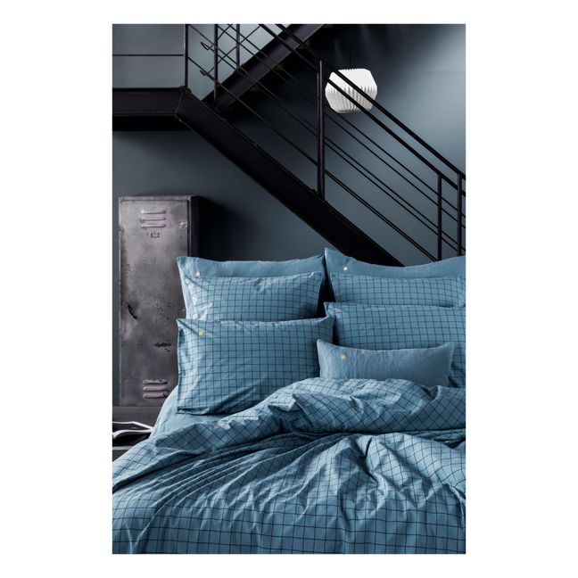 Oscar Organic Cotton Duvet Cover | Grey blue