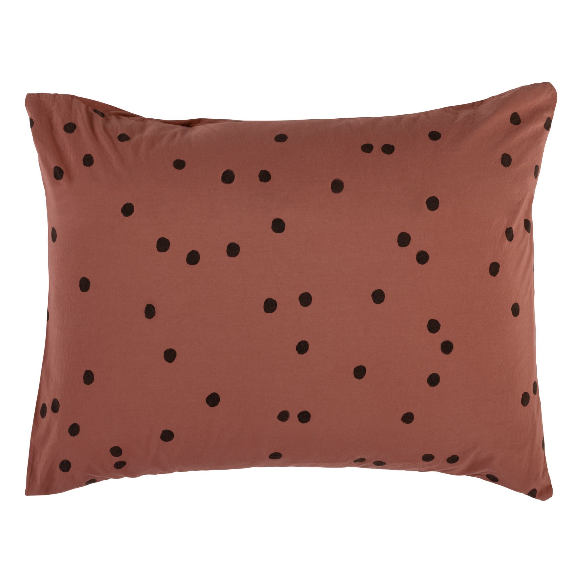 La cerise sur le gâteau - Taie D'oreiller Odette en coton bio - Rouille