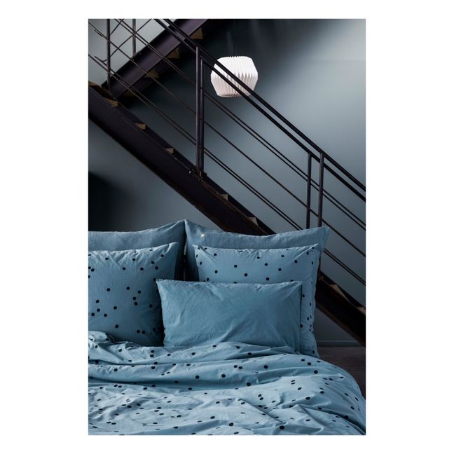 Odette Organic Cotton Duvet Cover | Grey blue
