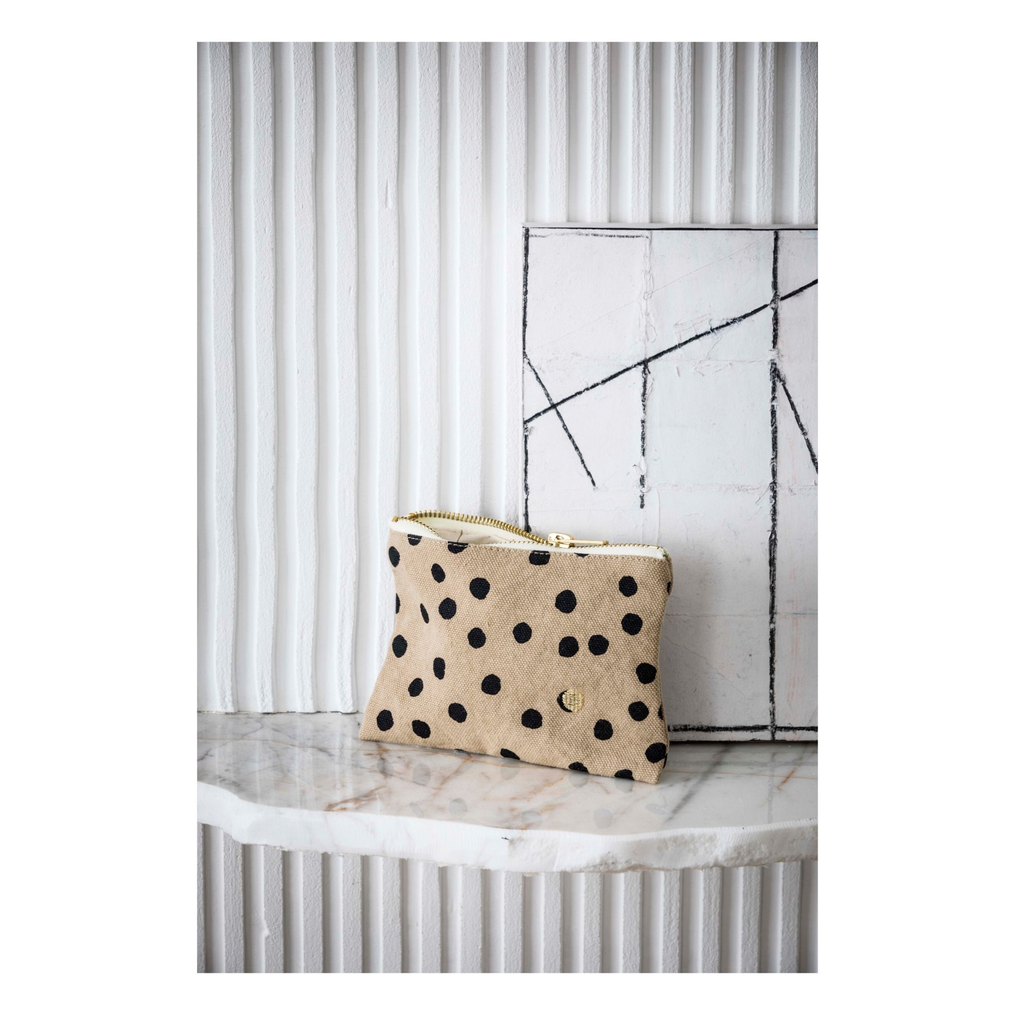 Organic Cotton Polka Pouch Ginger- Product image n°1