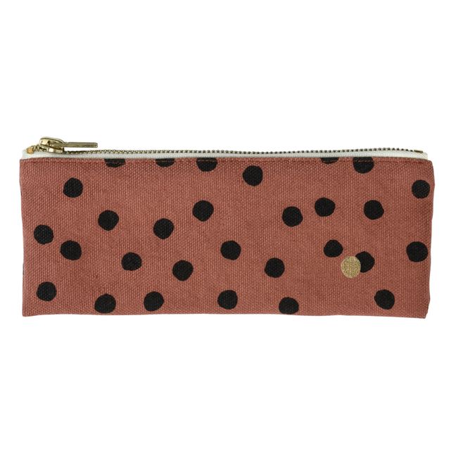 Astuccio da ufficio, modello: Polka, in cotone bio | Ruggine