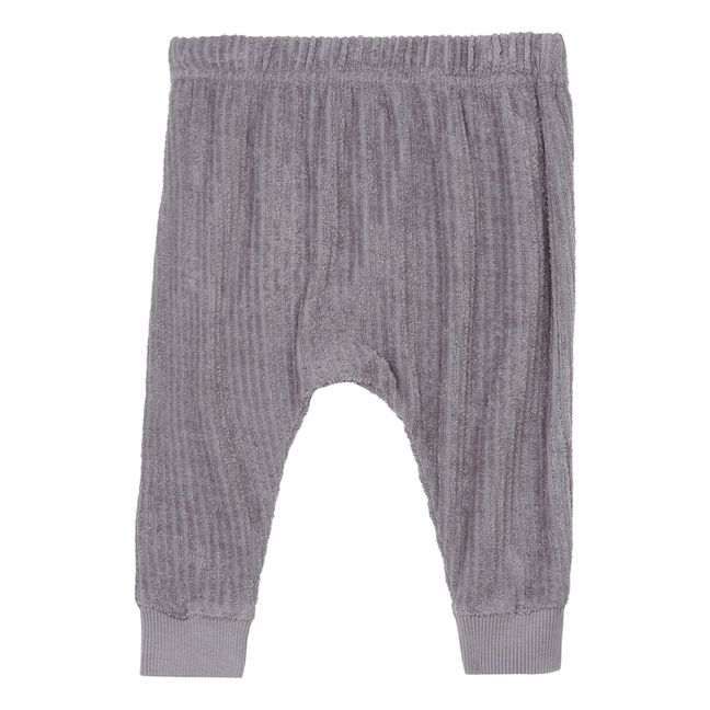 Pantaloni in stile Sarouel, in spugna, in cotone bio, modello: Bessi Malva