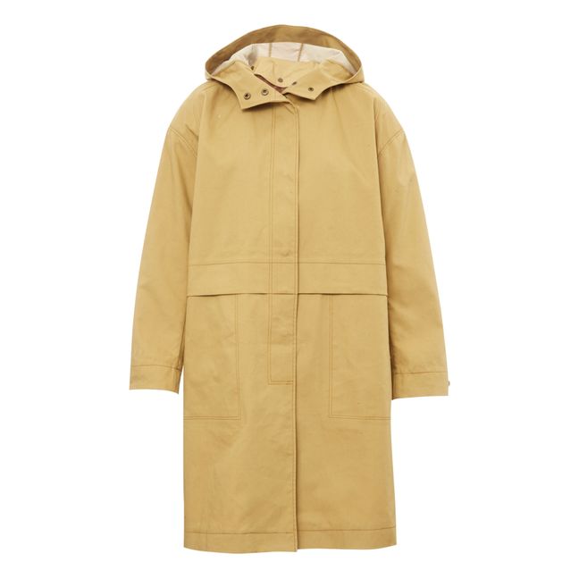 Oslo Lined Coated Cotton Parka Beige