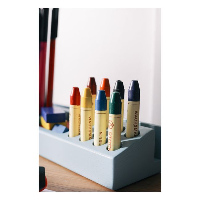 Bleistifthalter aus Eschenholz Blau
