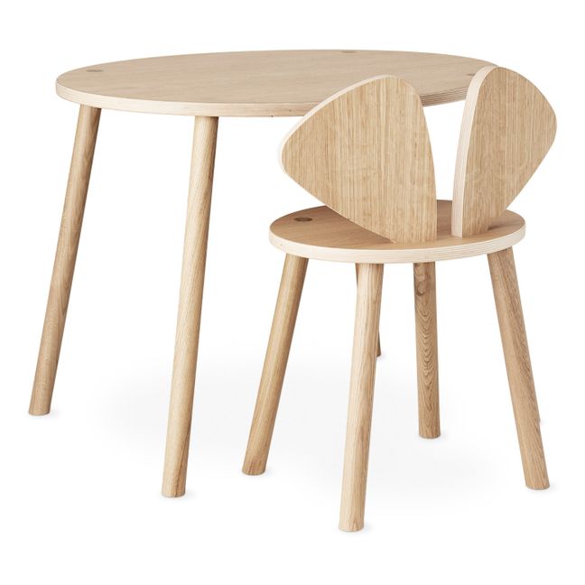 Oak School Table and Mouse Chair  Oak