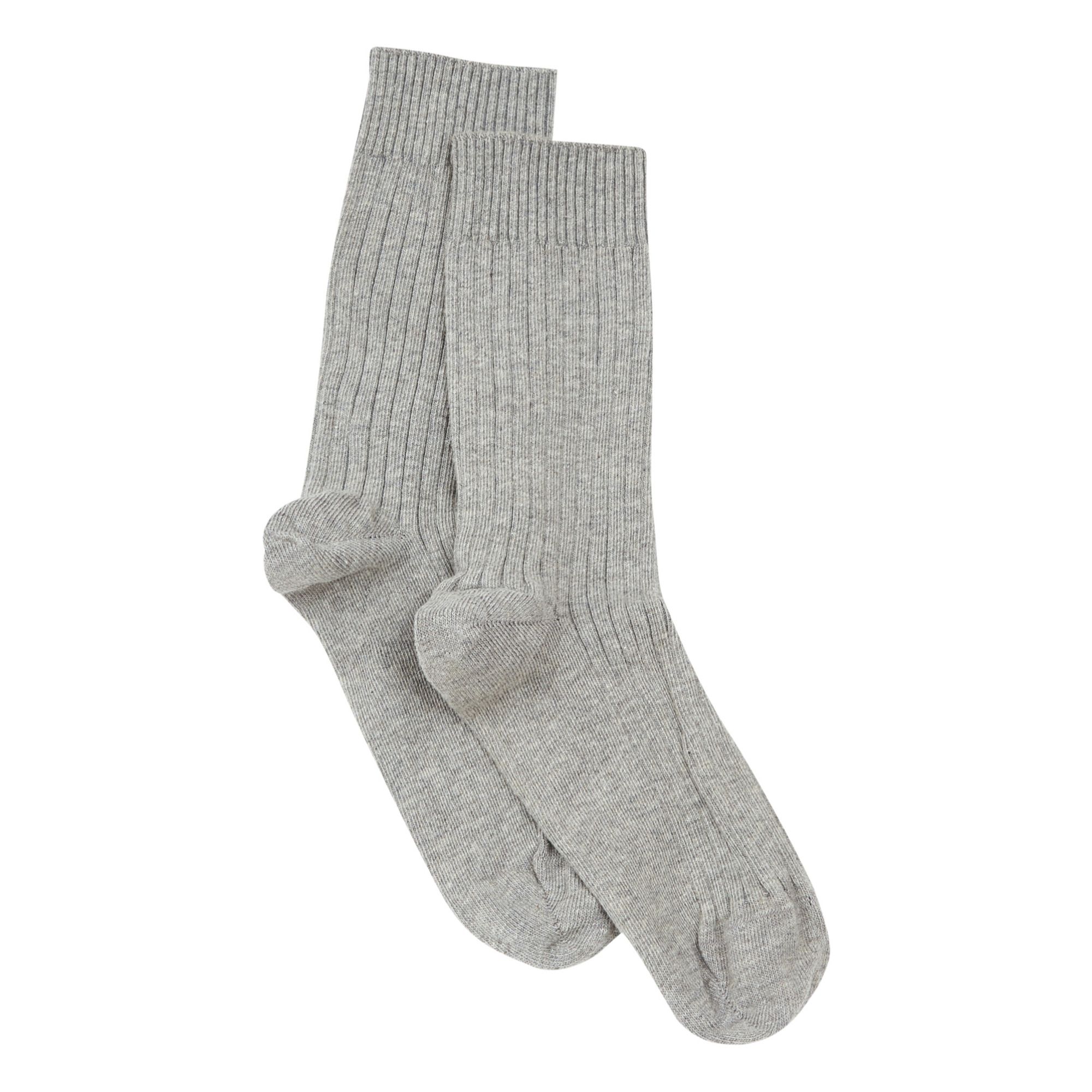 Baserange - Chaussettes Côtelées - Femme - Gris clair