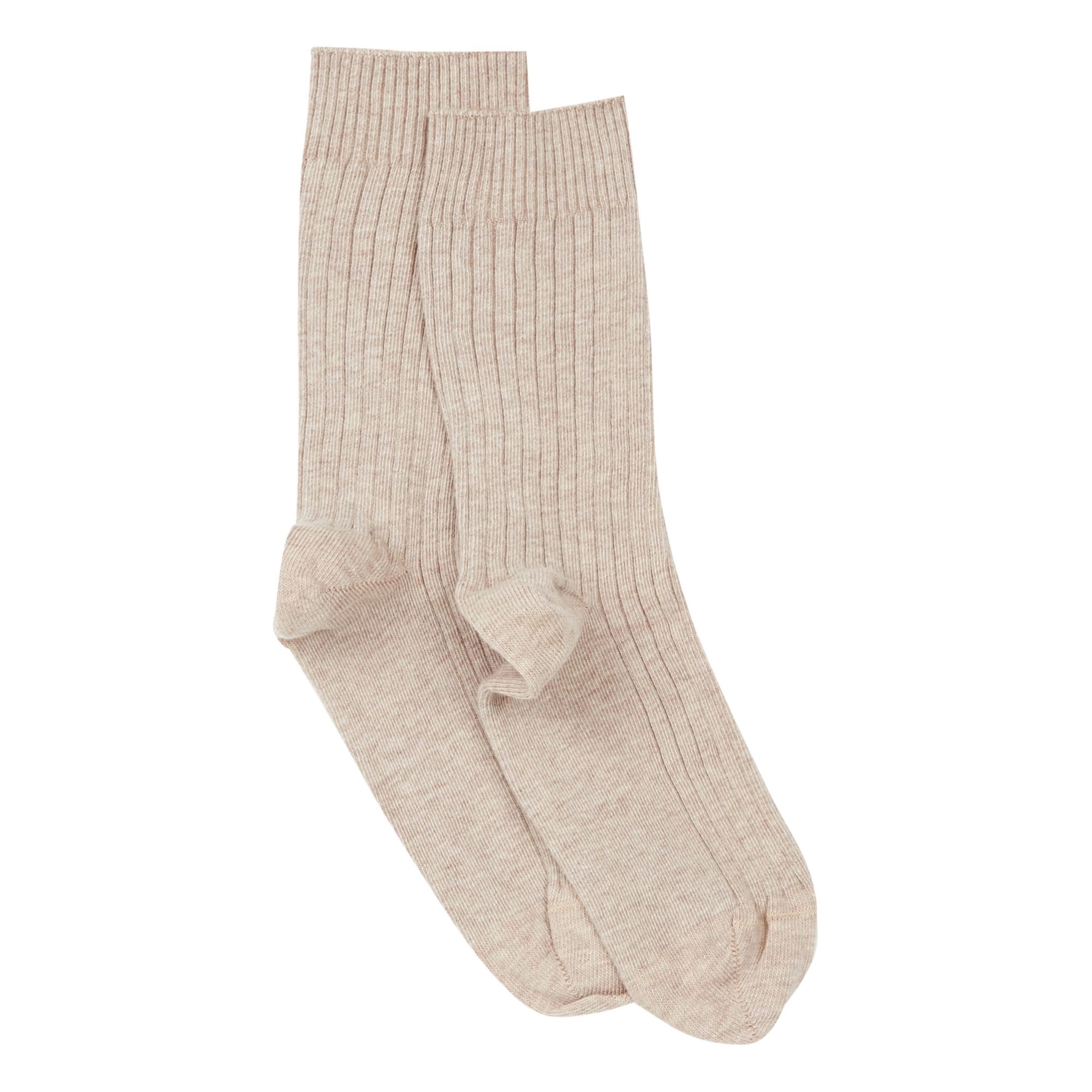 Baserange - Chaussettes Côtelées - Femme - Gris clair