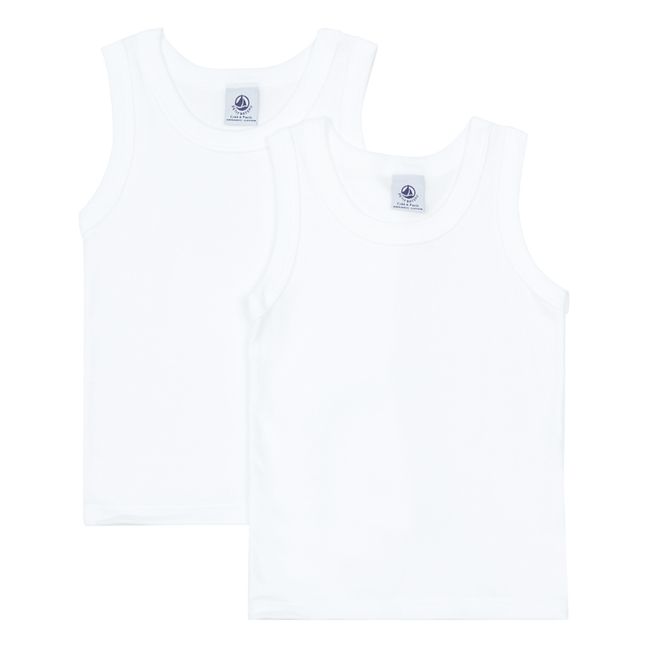 Lote de 2 camisetas de tirantes de algodón orgánico | Blanco Roto