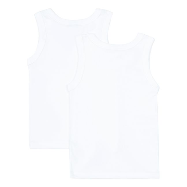 Lote de 2 camisetas de tirantes de algodón orgánico | Blanco Roto