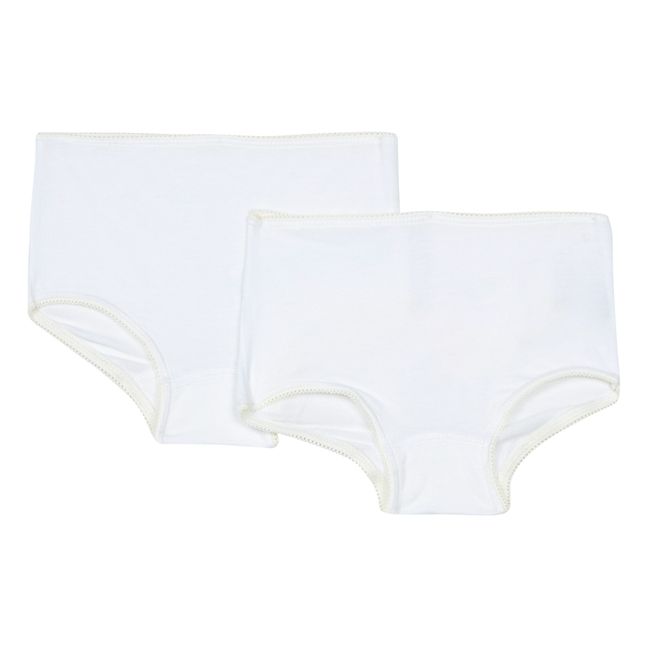 Lote de 2 pantalones cortos de algodón orgánico | Blanco Roto