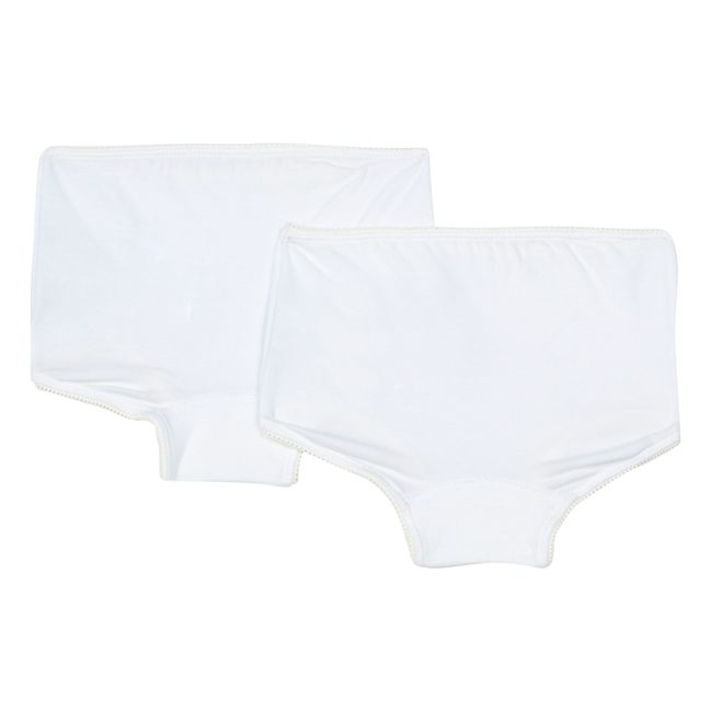 Lote de 2 pantalones cortos de algodón orgánico | Blanco Roto