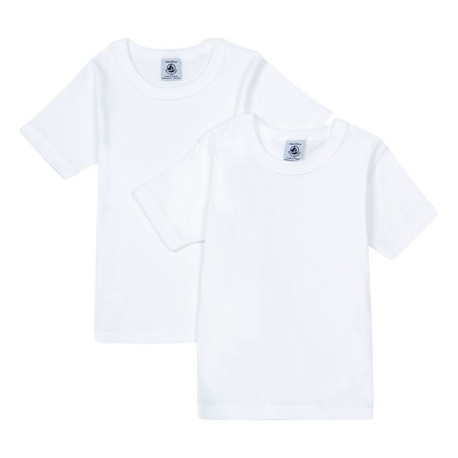 Kurzarm-T-Shirt Bio-Baumwolle 2er-Pack | Grauweiß