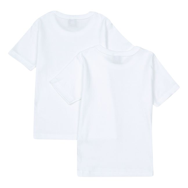 Lot 2 T-Shirts Manches Courtes Coton Bio Blanc cassé