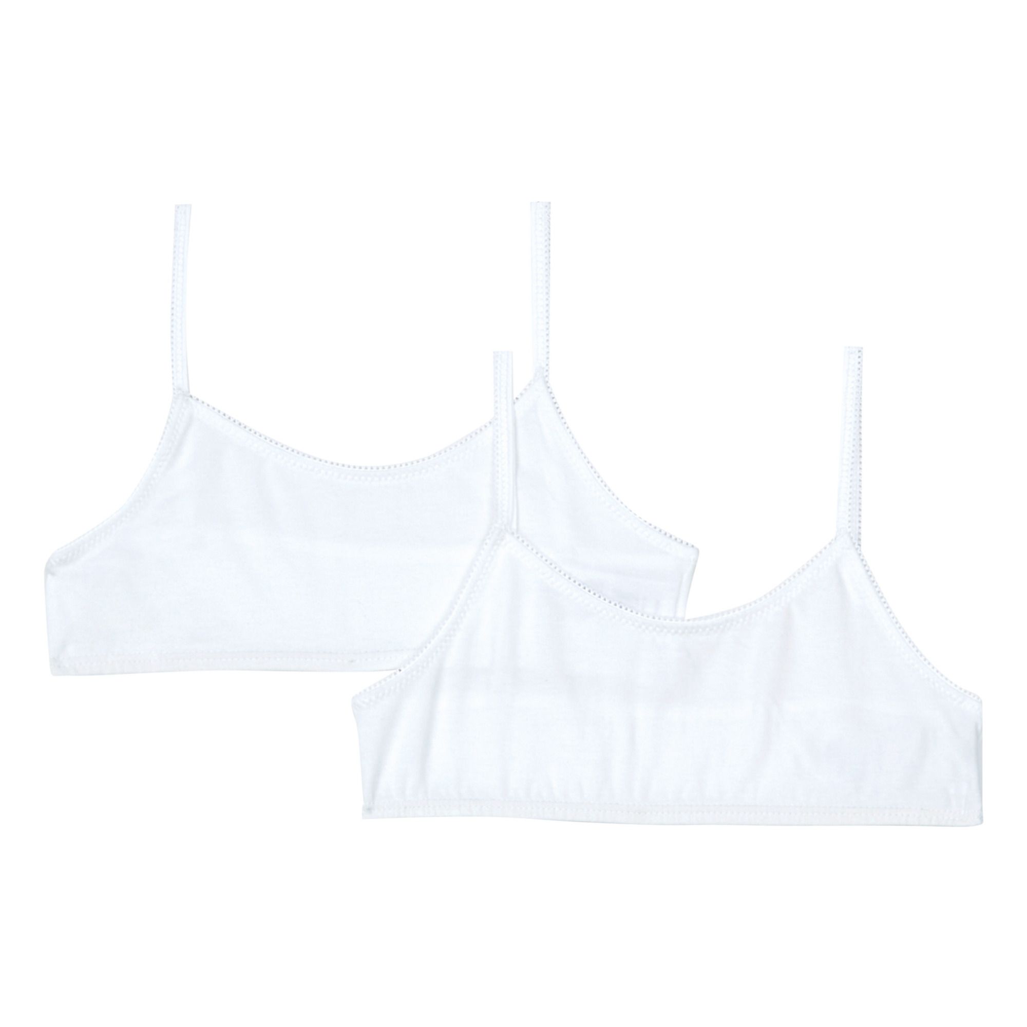 Petit Bateau - Lot 2 Brassières Coton Bio - Fille - Blanc cassé