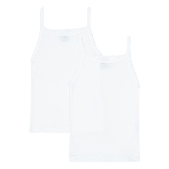 Lote de 2 camisetas de tirantes de algodón orgánico | Blanco