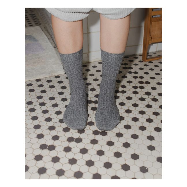 Ribbed Socks | Light grey