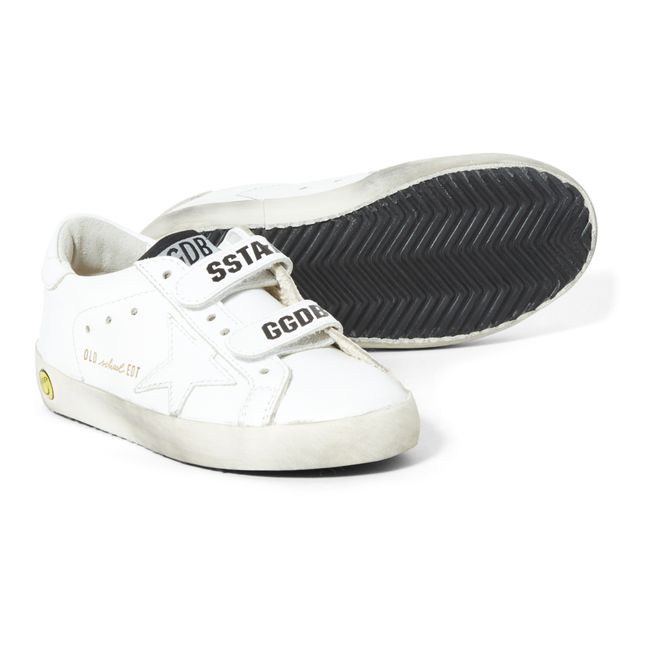 Old School One-Colour Velcro Sneakers | White