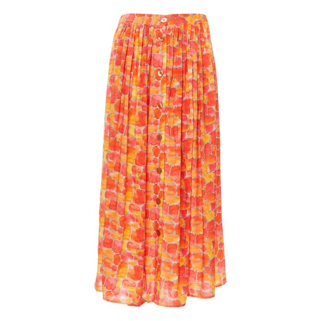 Orson Terrazo Print Skirt Orange