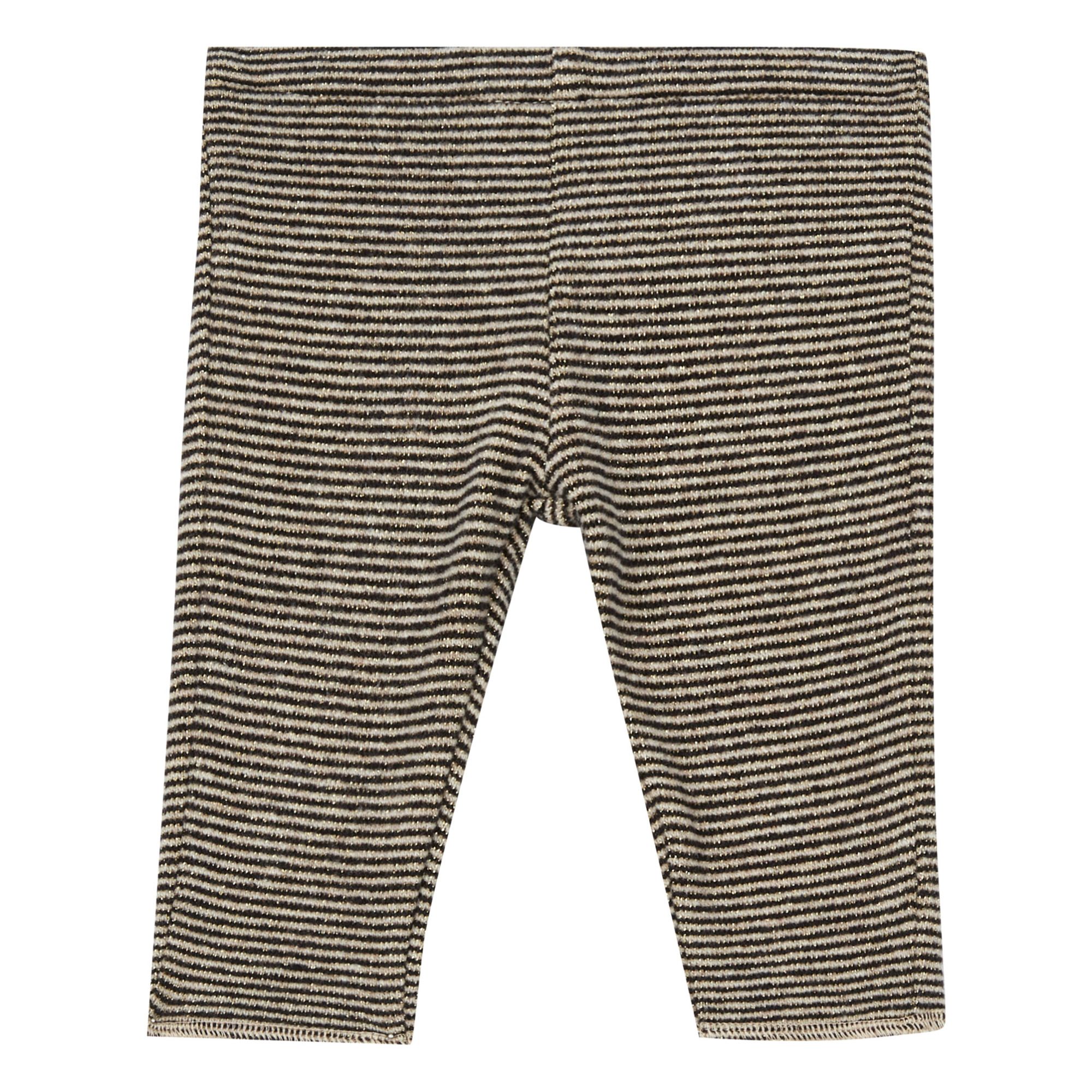 Zhoe & Tobiah - Legging Maille Rayé Lurex - Fille - Gris anthracite