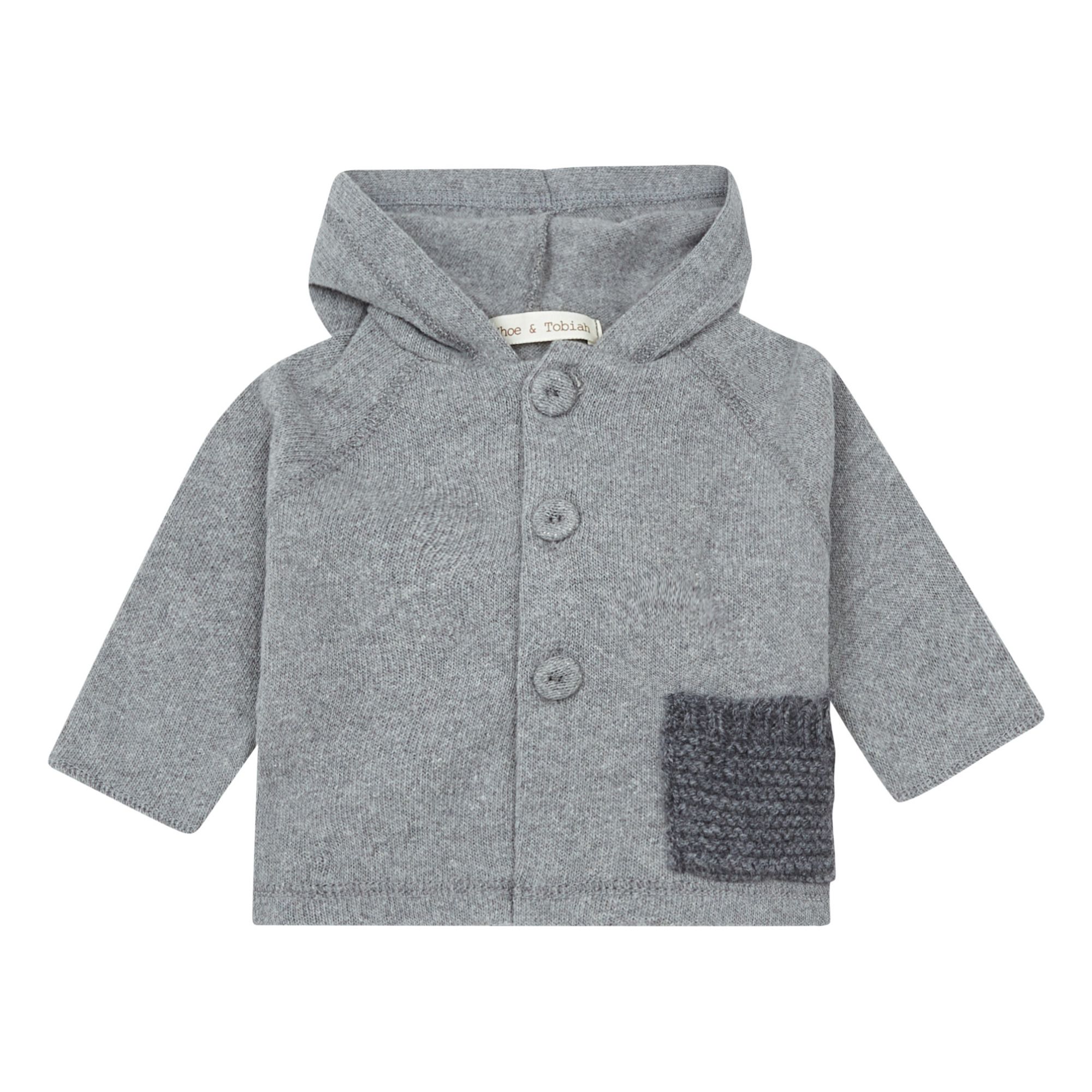 Zhoe & Tobiah - Cardigan Capuche Maille - Fille - Gris chiné