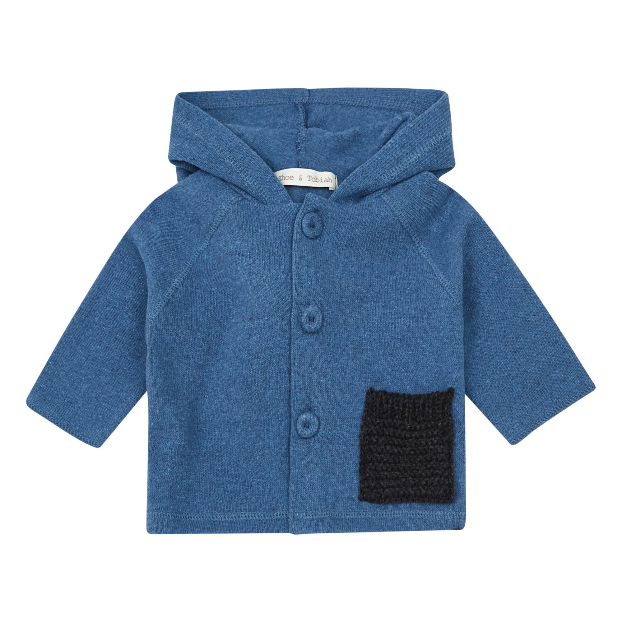 Zhoe & Tobiah - Cardigan Capuche Maille - Fille - Bleu