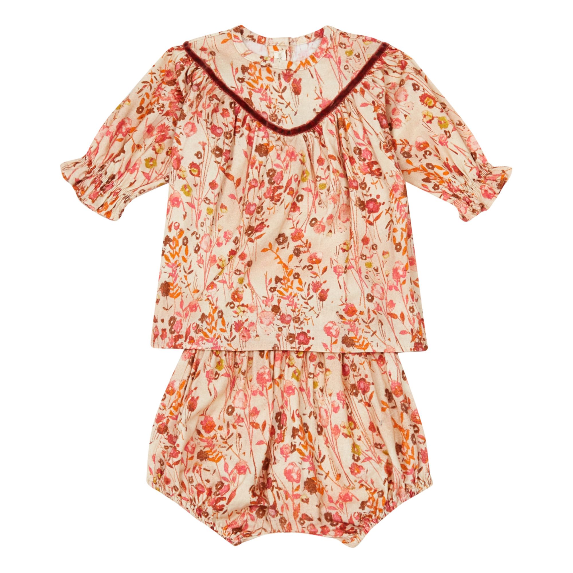 Zhoe & Tobiah - Robe + Bloomer Fleuris - Fille - Rose