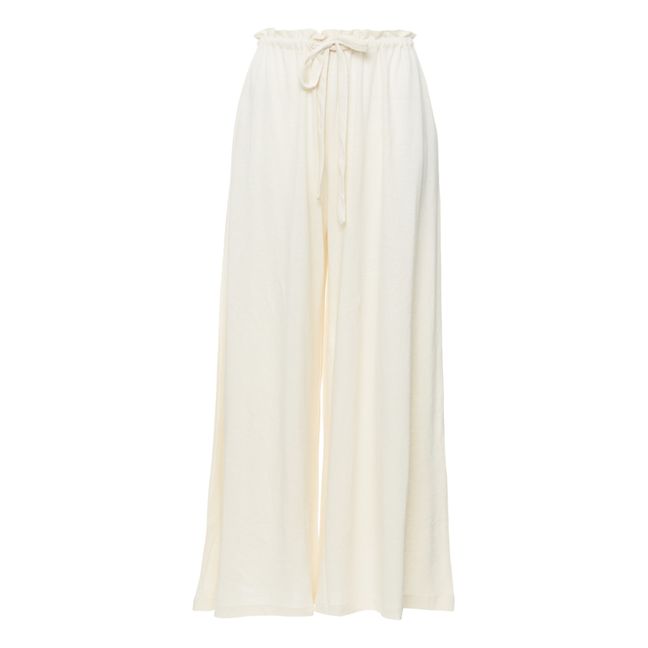 Pantaloni, modello: Palaima, in lino e cotone bio Bianco