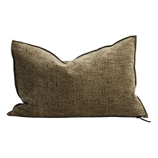 Cojín de lino de jacquard kilim Vice Versa | Bronce