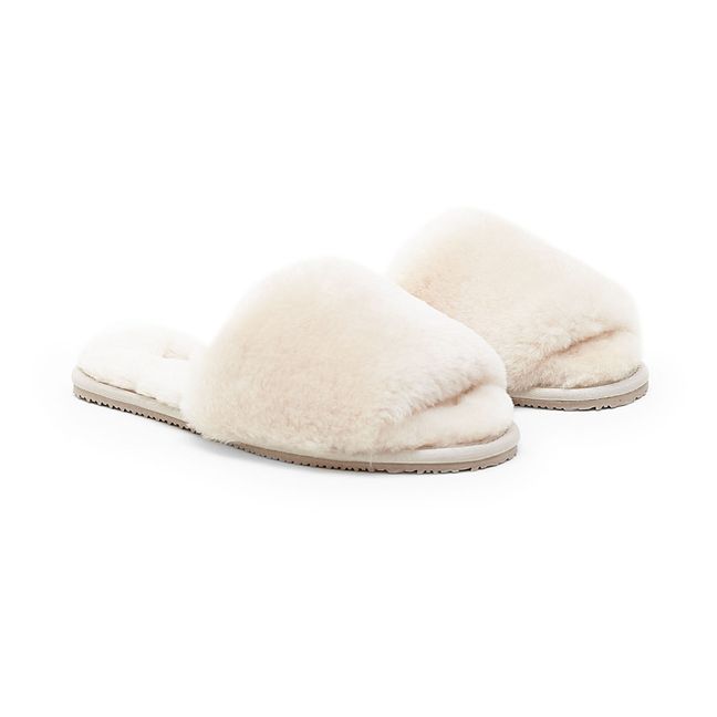 Fleece-Lined Slippers Cream
