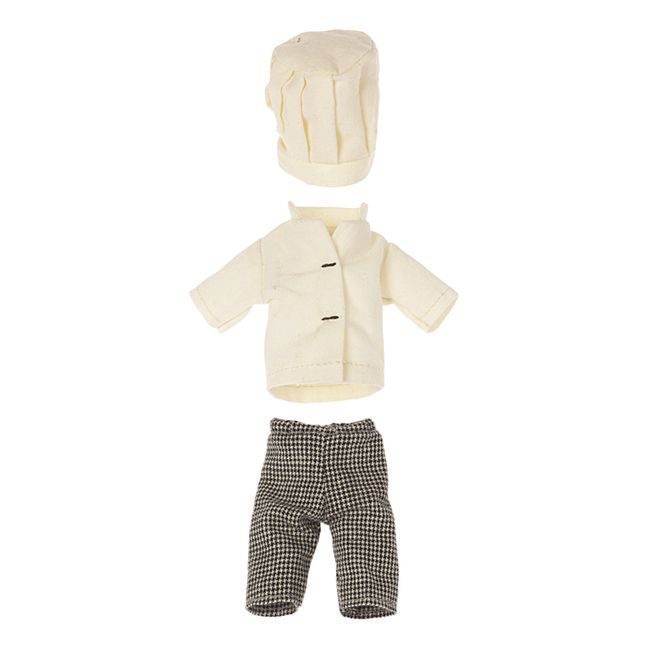 Doudou souris chef avec sa cuillère et son pot à soupe