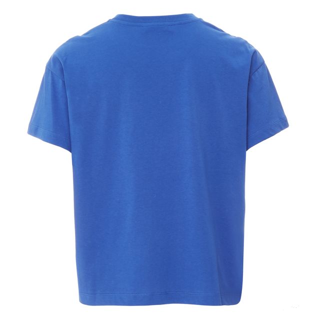 T-shirt Never RR cotone Bio Blu