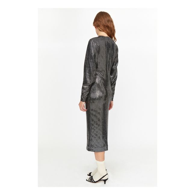 Davis Stax Metallic Dress  | Black