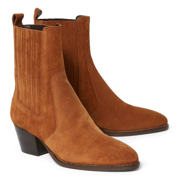 Mania Suede Leather Boots Whiskey