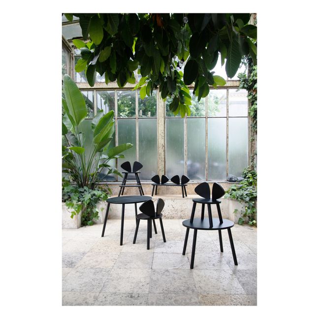 Chaise en chêne Souris | Noir