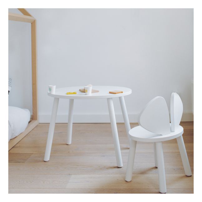 Mouse stool in oak | White