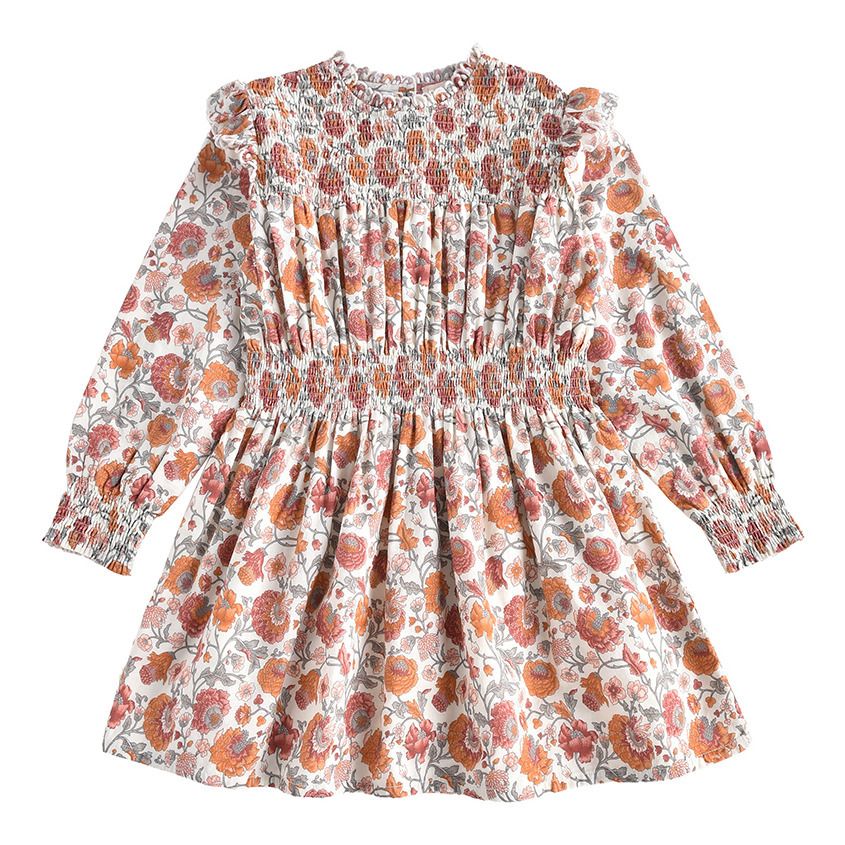 Louise Misha - Robe Coton Bio Fleurie Suzie - Fille - Ecru