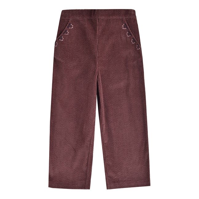 Pantaloni in velluto a costine, modello: Flor Bordeaux