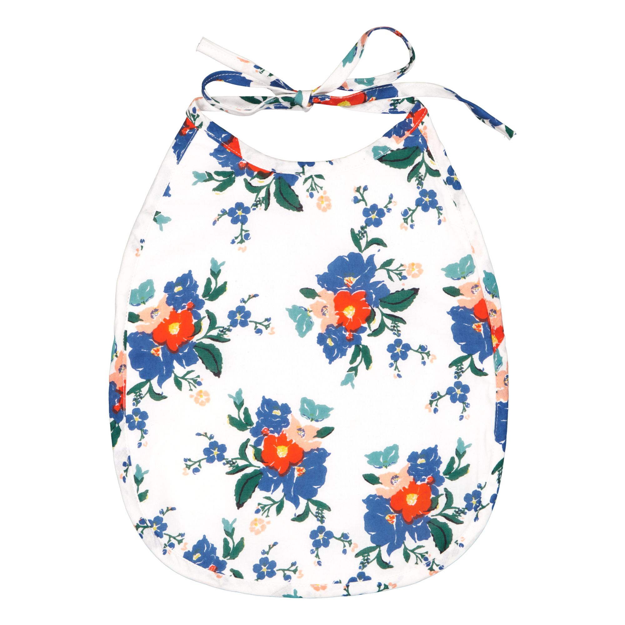 Le Petit Lucas du Tertre - Bavoir Alex Flowers en coton - Bleu