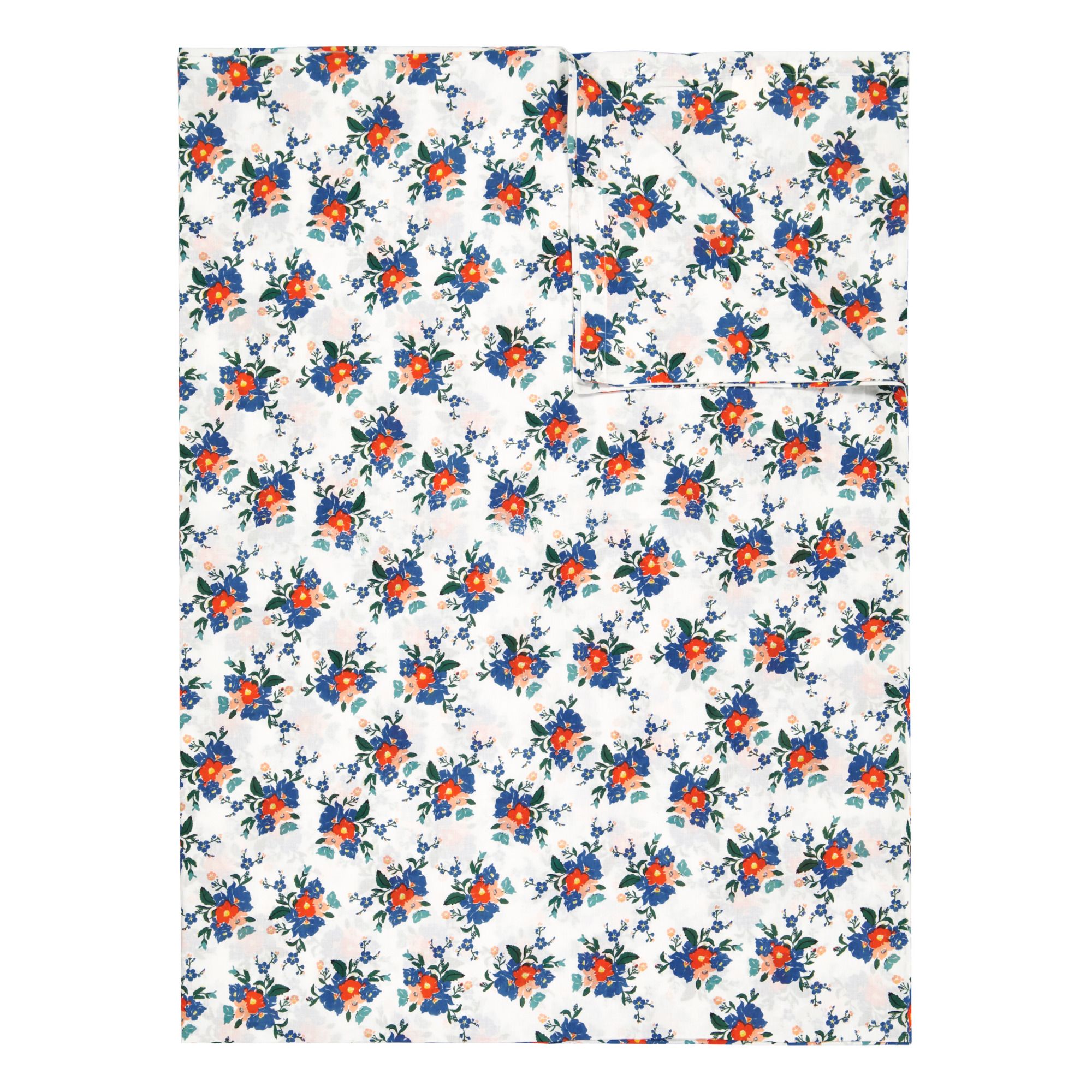 Le Petit Lucas du Tertre - Parure de lit Alex Flowers en coton - Bleu