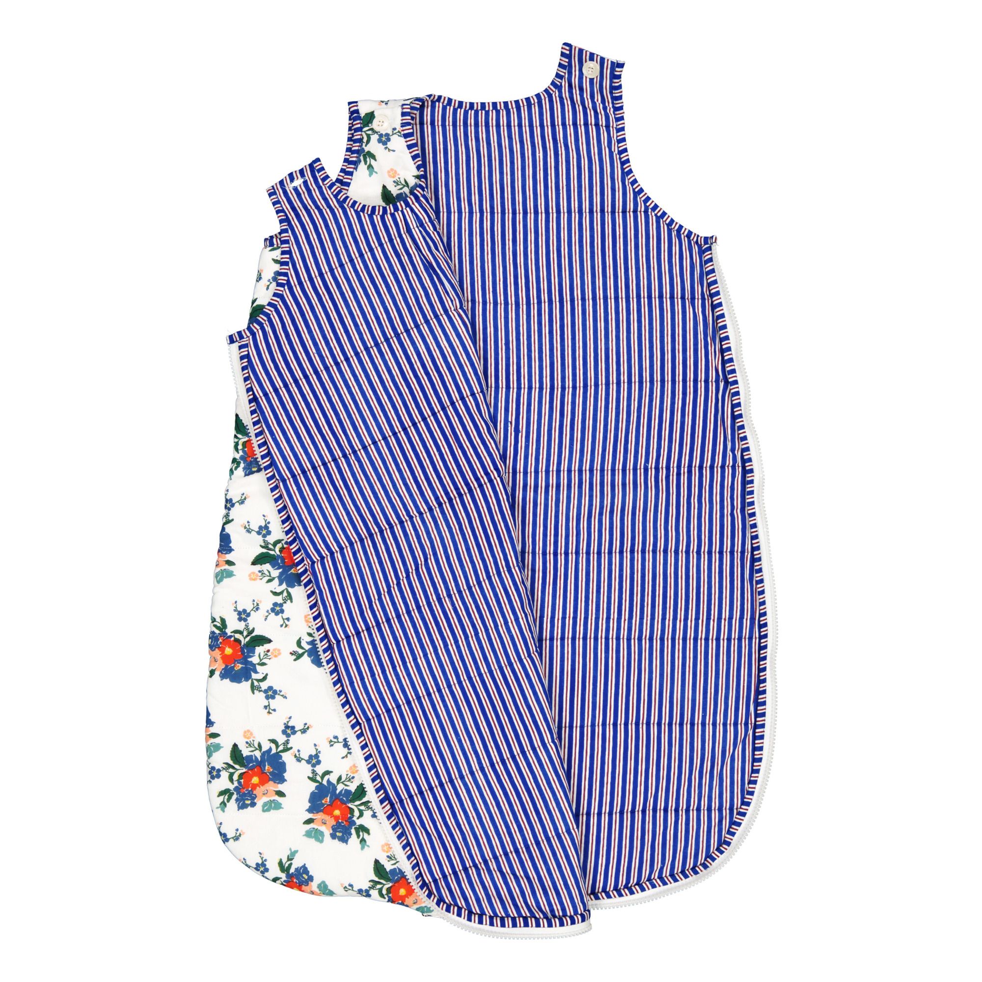 Gigoteuse réversible Alex Flowers en coton Bleu- Image produit n°2